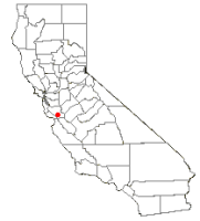 Location of San Martin in Santa Clara County, California, USA