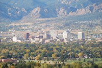 Colorado Springs with the Front Range in background