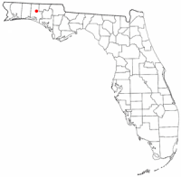 Location of De Funiak Springs, Florida
