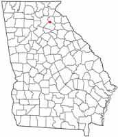 Location of Maysville, Georgia