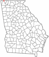 Location of Rossville, Georgia