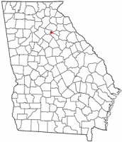 Location of Statham, Georgia