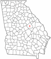 Location of Tennille, Georgia