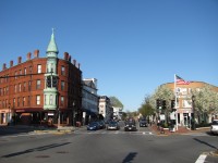 Medford Square, the intersection of Main Street, High Street, Forest Street, Salem Street, Riverside Avenue, and Ring Road