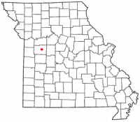 Location of Warrensburg, Missouri
