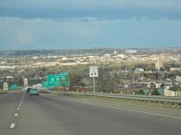 Great Falls, Montana as viewed from Interstate 15, looking due north