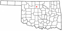 Location in Garfield County and the state of Oklahoma.