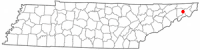 Location of Johnson City, Tennessee