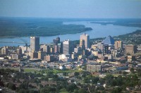 Memphis skyline from the air