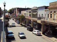 Downtown Morristown's overhead sidewalks