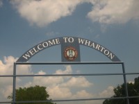 Wharton entrance sign